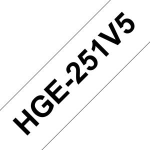 Tape 24mm High Grade Laminated Black On White 5 Pack (hg 251v5)