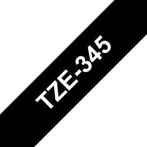 Tape 18mm Lami White On Black (tze-345)