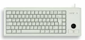 Keyboard G84-4400 Ultraflat Compact With Integrated Trackball USB Azerty Belgian Light Grey