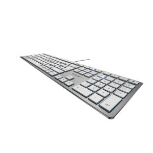 KC 6000 SLIM - Keyboard - Corded USB - Sliver White - Azerty Belgian