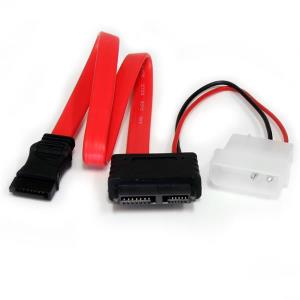 Slimline SATA To SATA With Low Profile4 Power Cable Adapter 30cm