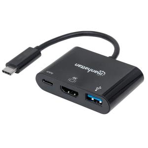 USB Typec HDMI Dock Converter USB 3.1 Females Multiport Blk