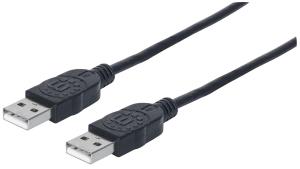 USB 2.0 Cable Type-A Male to Type-A Male, 480 Mbps, 1m Black