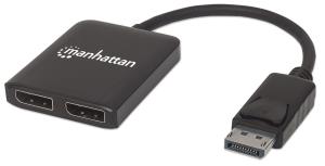 DisplayPort To 2 Port DisplayPort Splitter Hub With Mst