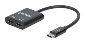 USB-C Male to USB-C Audio Adapter With USB-C Power Delivery Port