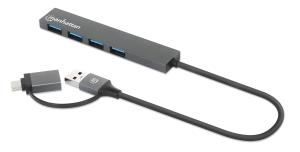 Type-C / Type-A Combo Hub, 4-Port USB 3.0