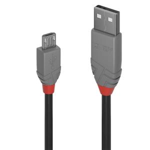 Cable - USB2.0 Type A Male To Micro Type B Male - Anthraline - 20cm - Black