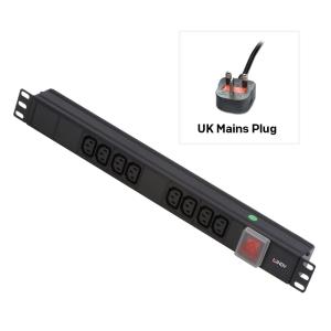 1u 8 Way Iec Pdu 13a Plug To 8 X Iec Sockets