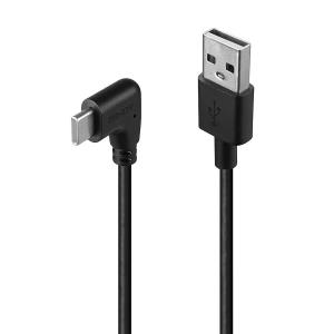Cable - USB-a - USB-c - 50cm - 90 Degree Right Angle Black