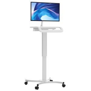 Heightadjstable Rolling Medical Workstation Cart With Vesa Plate