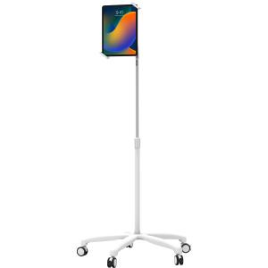 Heavy-duty Medical Mobile Floor Stand For 7-13 In Tablets White