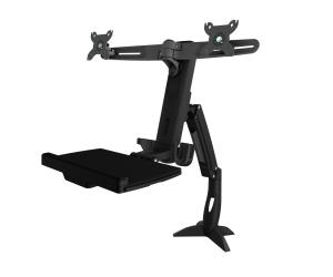 Dual Sit Stand Workstation Clamp Mount 24in